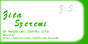 zita szeremi business card